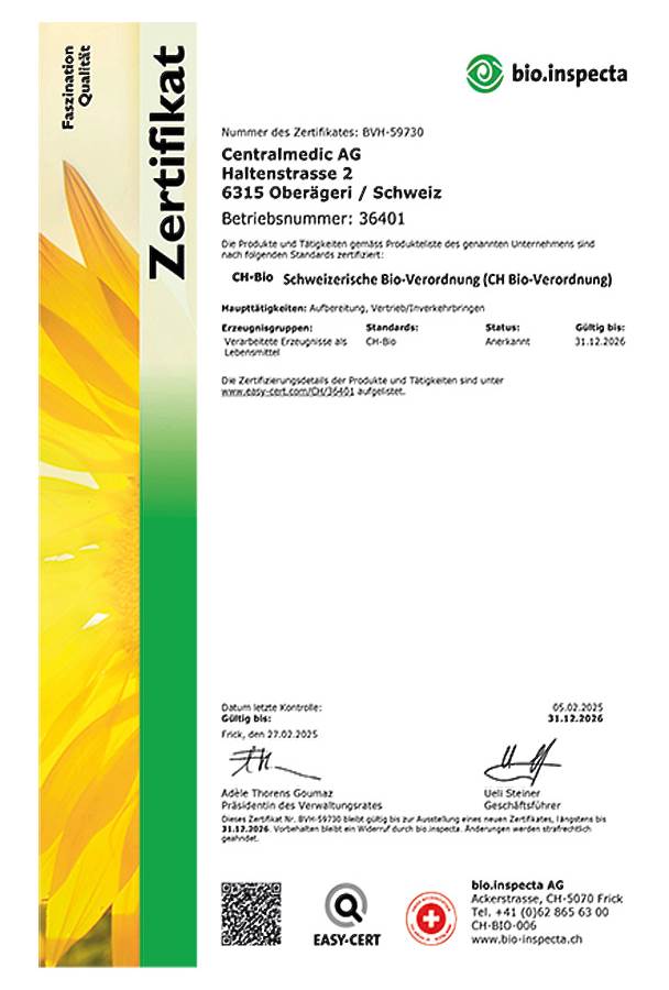 Für Shop 36401 Zertifikat Bio DE CH 2025 608 X 9